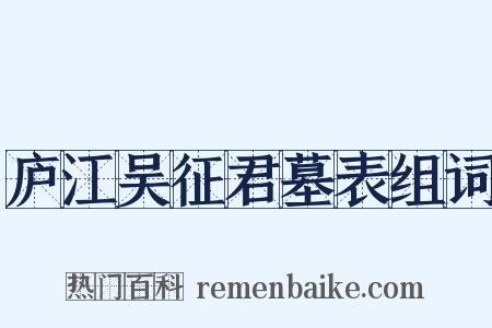 庐江吴征君墓表组词是什么意思的图片